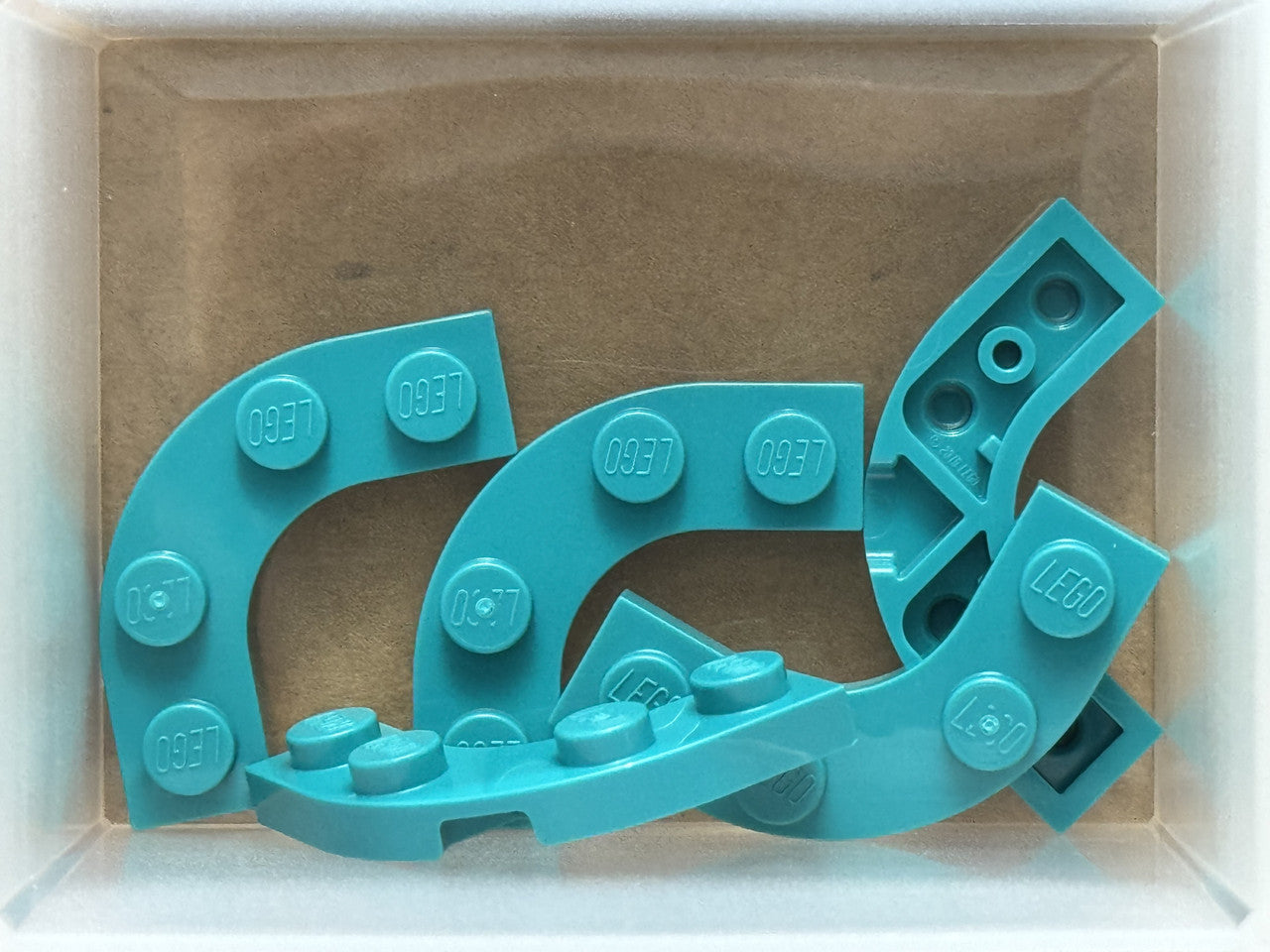 LEGO Parts - Dark Turquoise Plate, Round Corner 3 x 3 Cutout - No 68568 - QTY 5