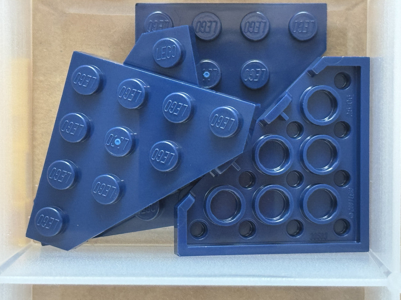 LEGO Parts - Dark Blue Wedge, Plate 4 x 4 Cut Corner - No 30503 - QTY 5