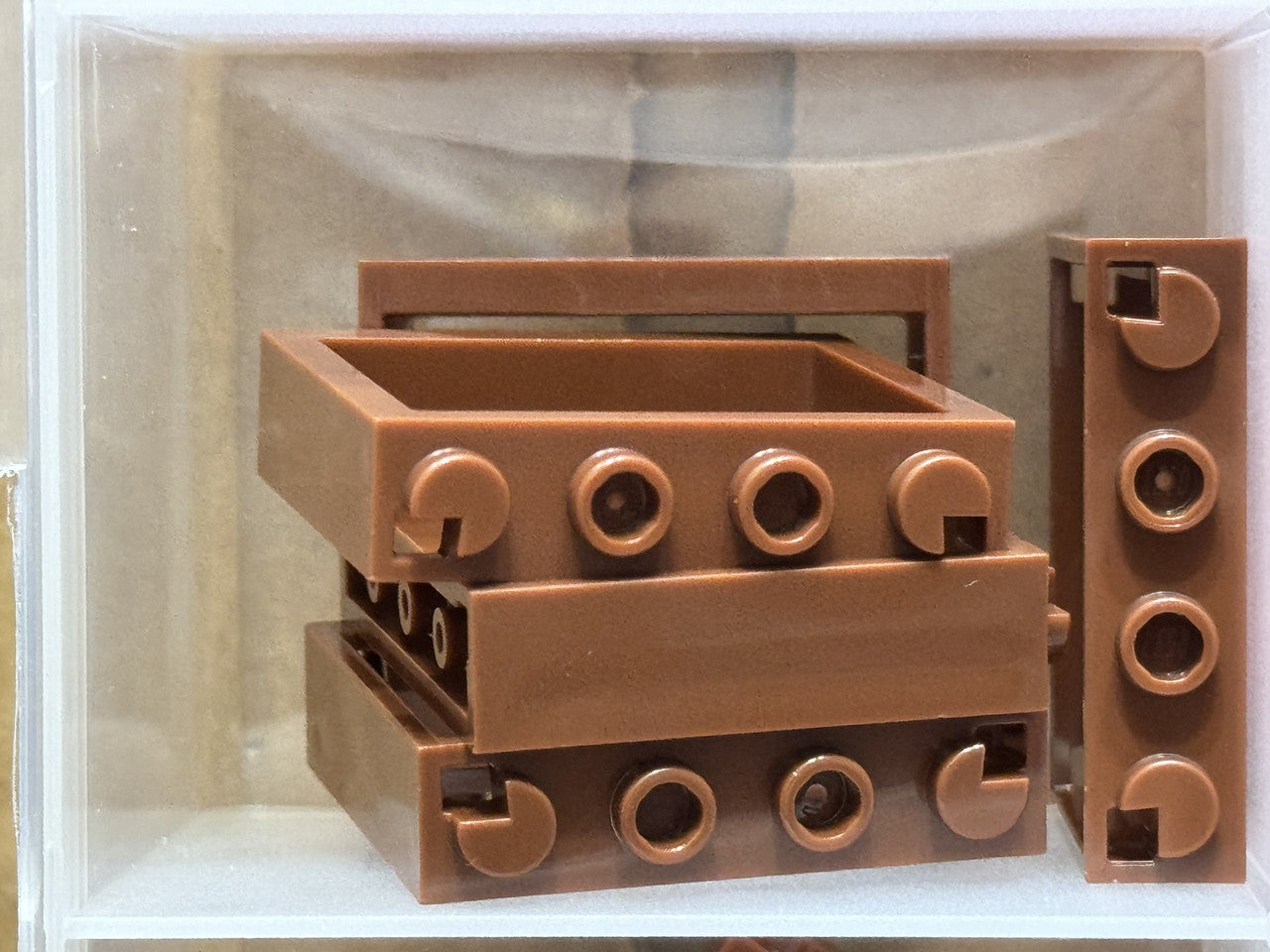 LEGO Parts - Reddish Brown Window 1 x 4 x 3 - No Shutter Tabs - No 60594 - QTY 5