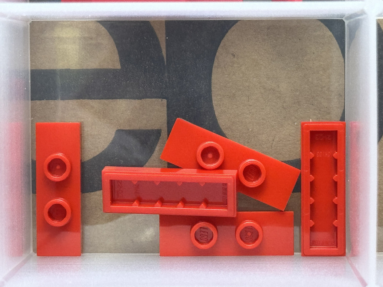 LEGO Parts - Red Plate 1 x 3 with 2 Studs (Double Jumper) - No 34103 - QTY 5