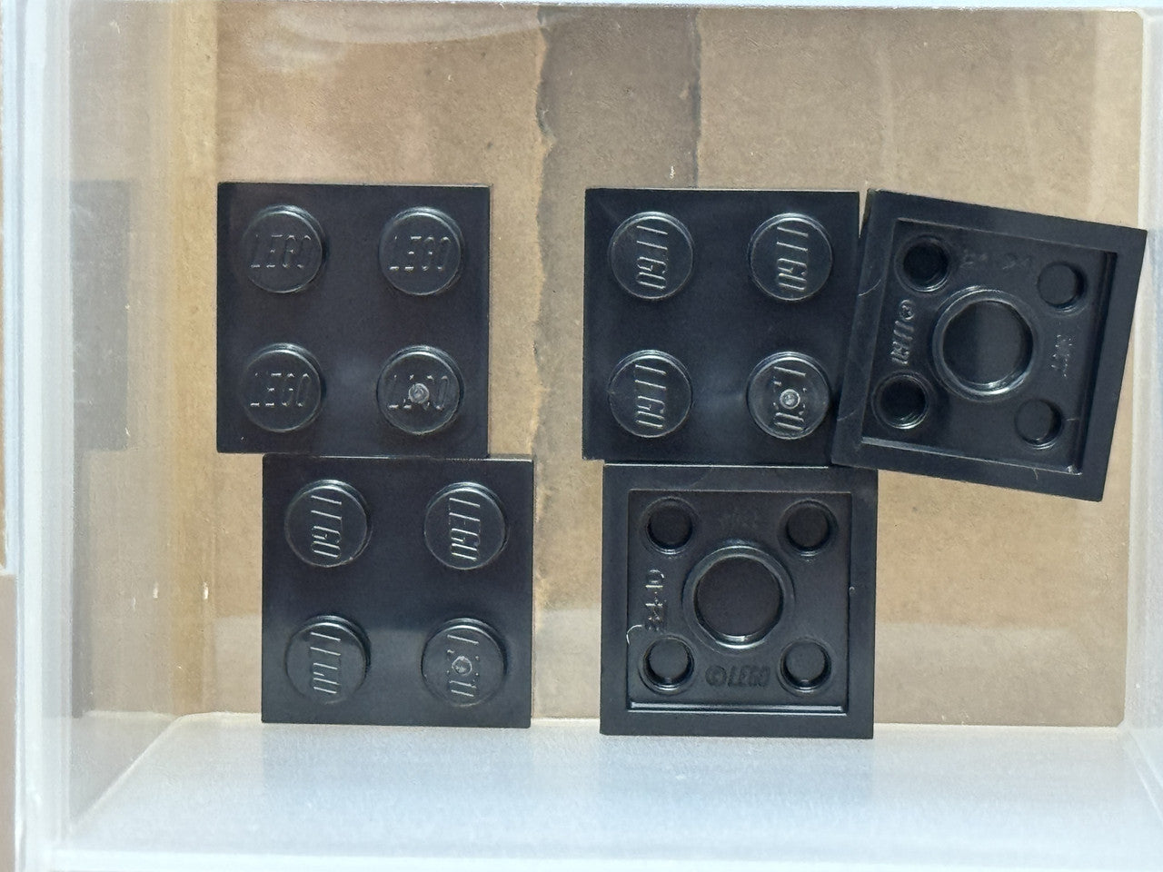 LEGO Parts - Black Plate 2 x 2 - No 3022 - QTY 5