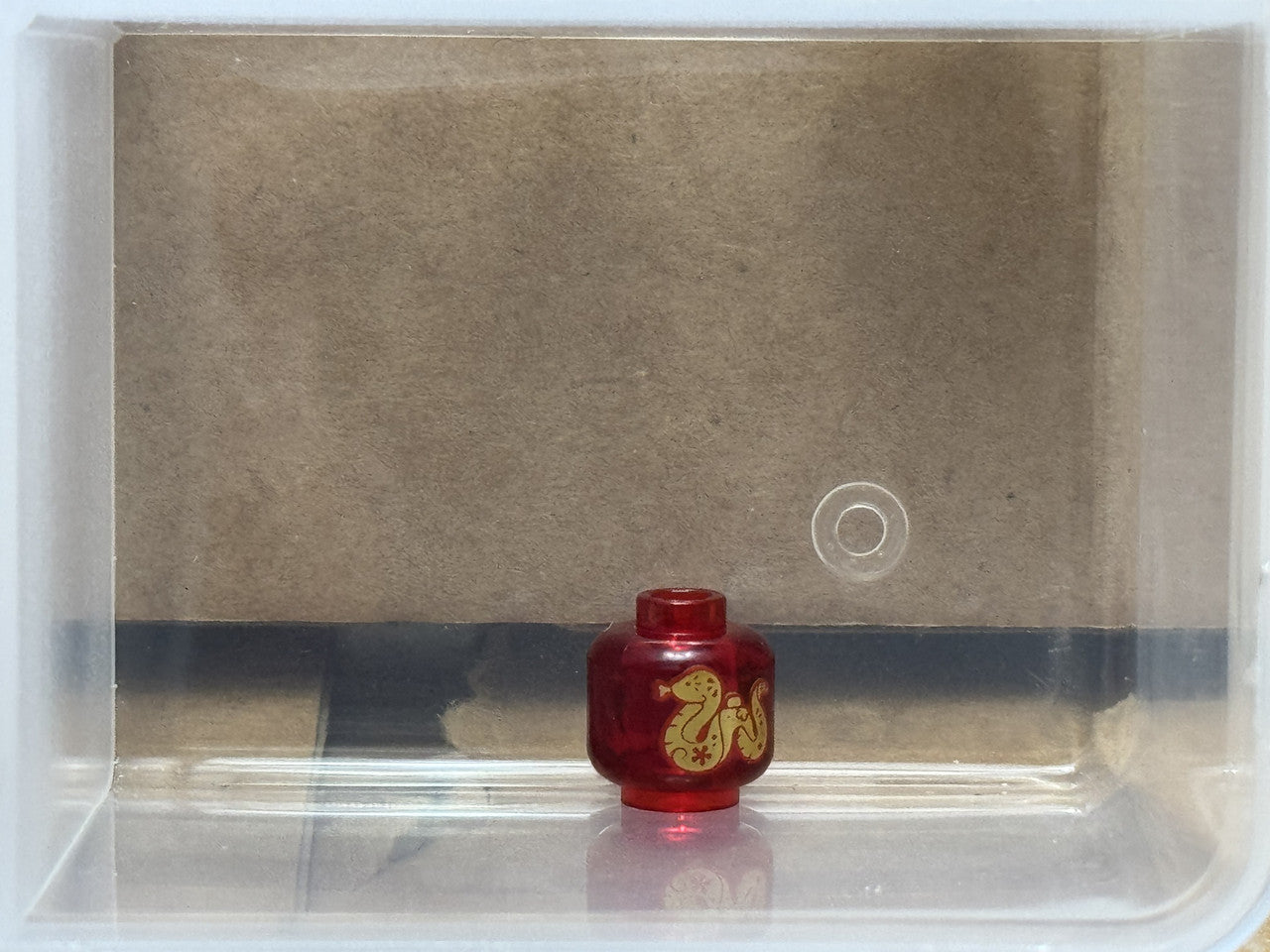 LEGO Parts - Trans-Red Minifigure, Head Gold Snake - No 3626pb3777 - QTY 1