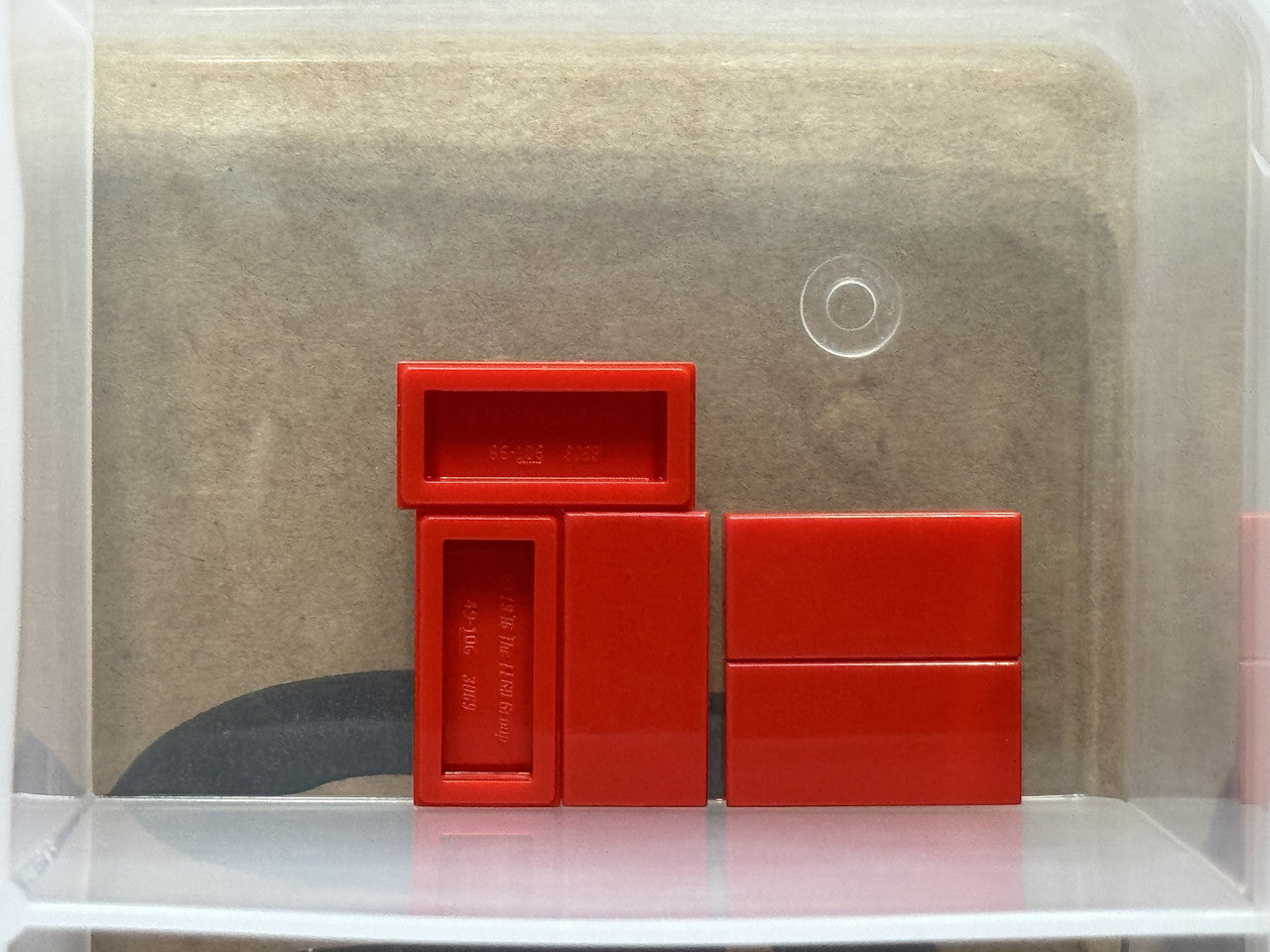 LEGO Parts - Red Tile 1 x 2 - No 3069 - QTY 5