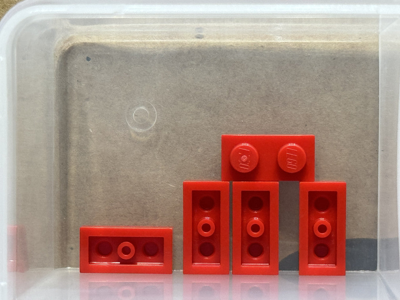 LEGO Parts - Red Plate 1 x 2 - No 3023 - QTY 5