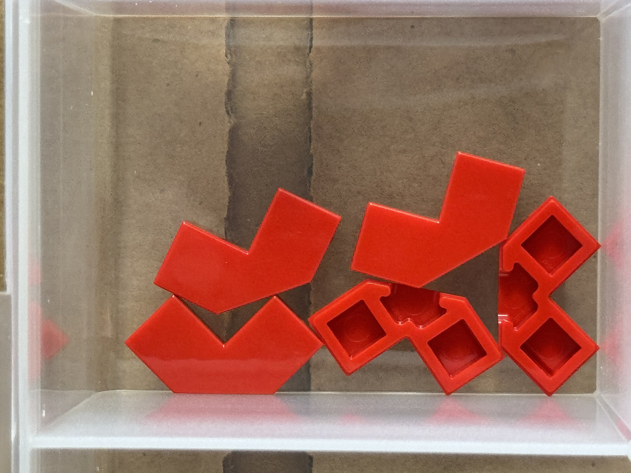 LEGO Parts - Red Tile, Modified Facet 2 x 2 - No 27263 - QTY 5