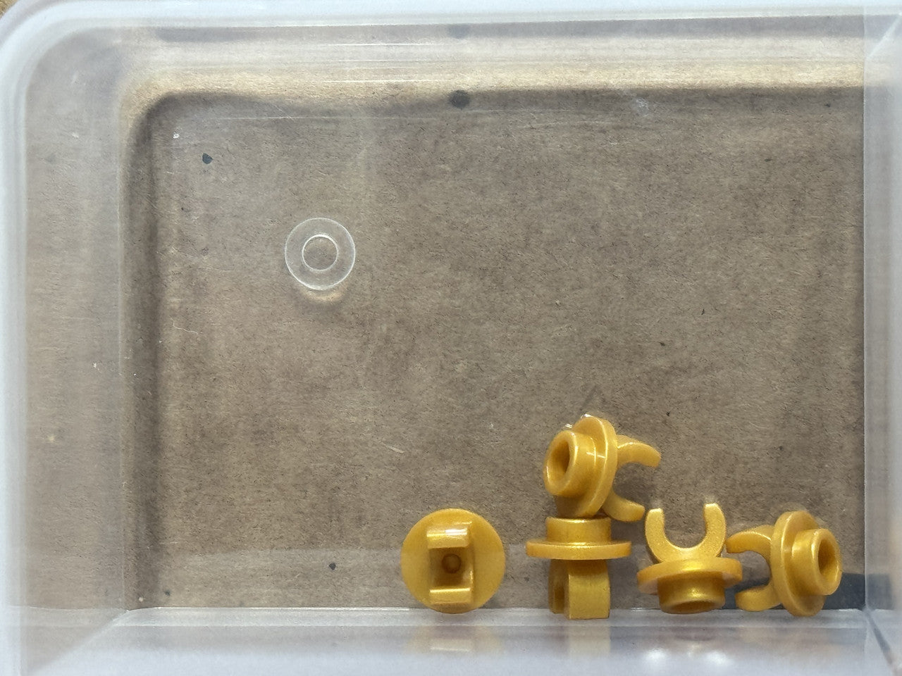 LEGO Parts - Pearl Gold Plate, Round 1 x 1 with Clip on Bottom - No 5264 - QTY 5