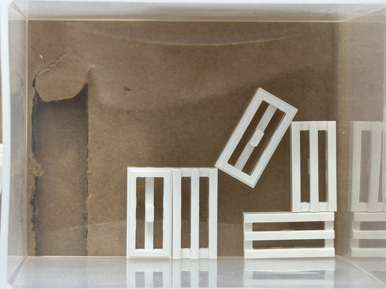 LEGO Parts - White Tile 1 x 2 Grille with Bottom Groove - No 2412b - QTY 5