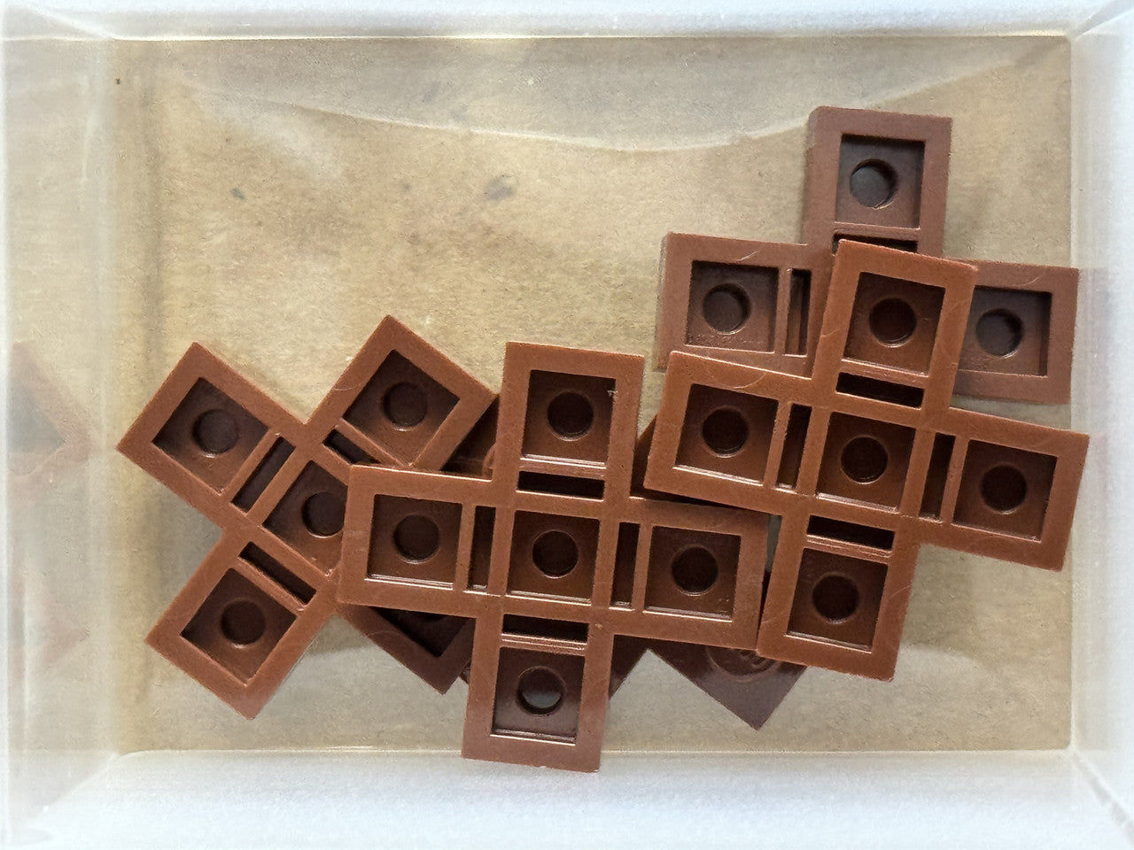 LEGO Parts - Reddish Brown Plate, Modified 3 x 3 Cross - No 15397 - QTY 5
