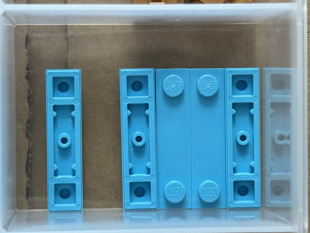LEGO Parts - Medium Azure Plate 1 x 4 with 2 Studs - No 41740 - QTY 5