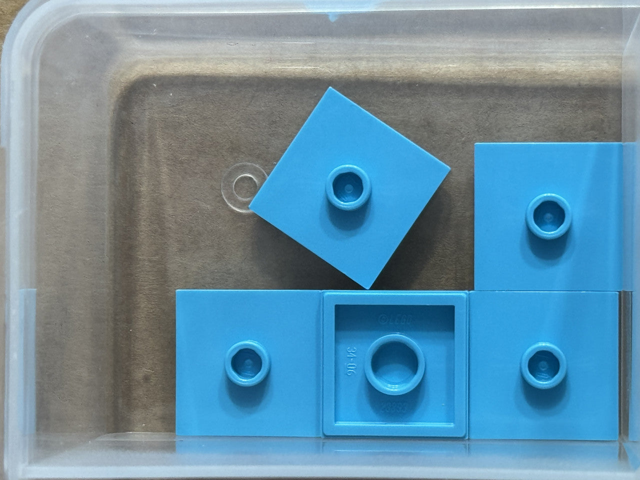 LEGO Parts - Medium Azure Plate 2 x 2 1 Stud Center (Jumper) - No 87580 - QTY 5