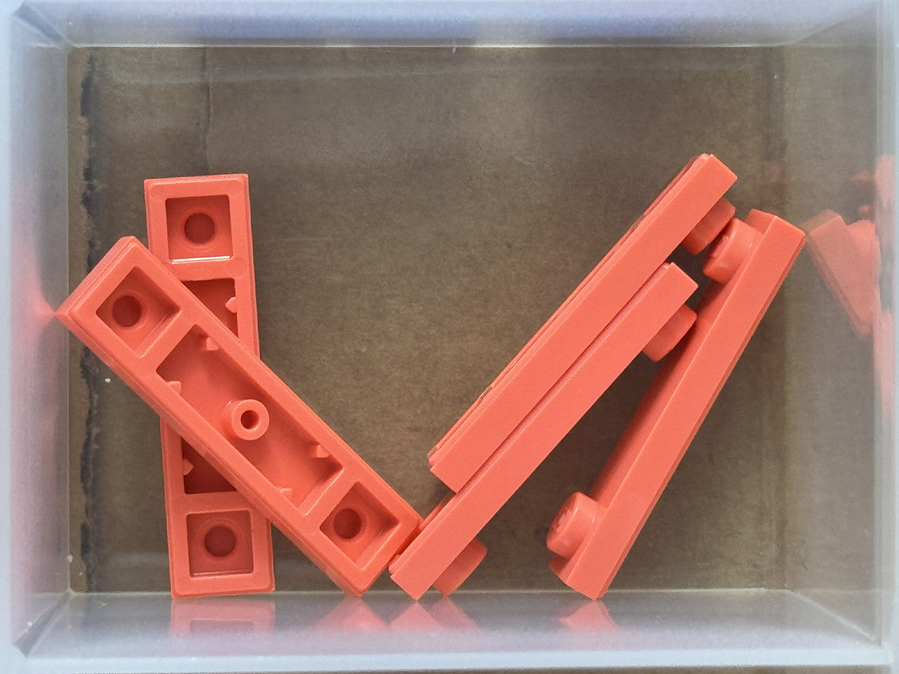 LEGO Parts - Coral Plate 1 x 4 with 2 Studs with Groove - No 41740 - QTY 5
