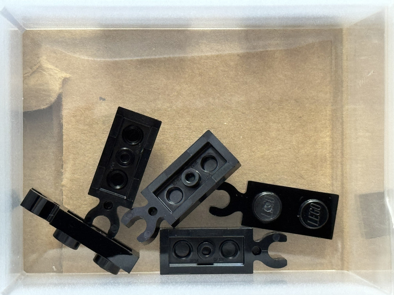 LEGO Parts - Black Plate 1 x 2 with Clip on End - No 78256 - QTY 5