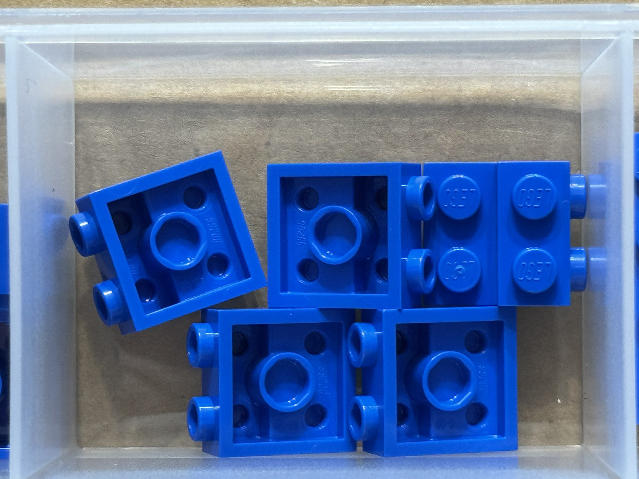 LEGO Parts - Blue Plate 2 x 2 x 2/3 with 2 Studs on Side - No 99206 - QTY 5