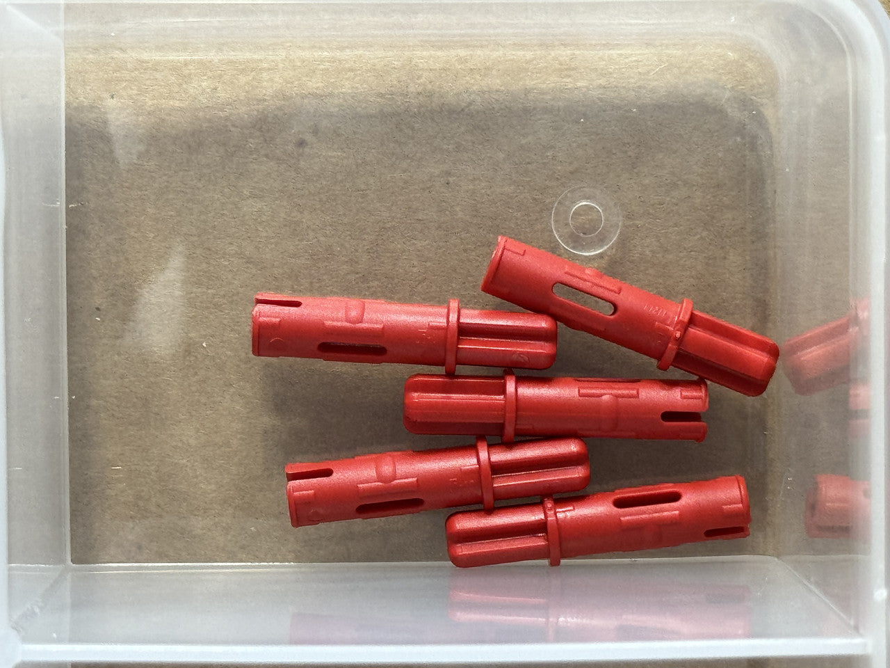 LEGO Parts - Red Technic, Axle 1L with Pin 2L - No 11214 - QTY 5