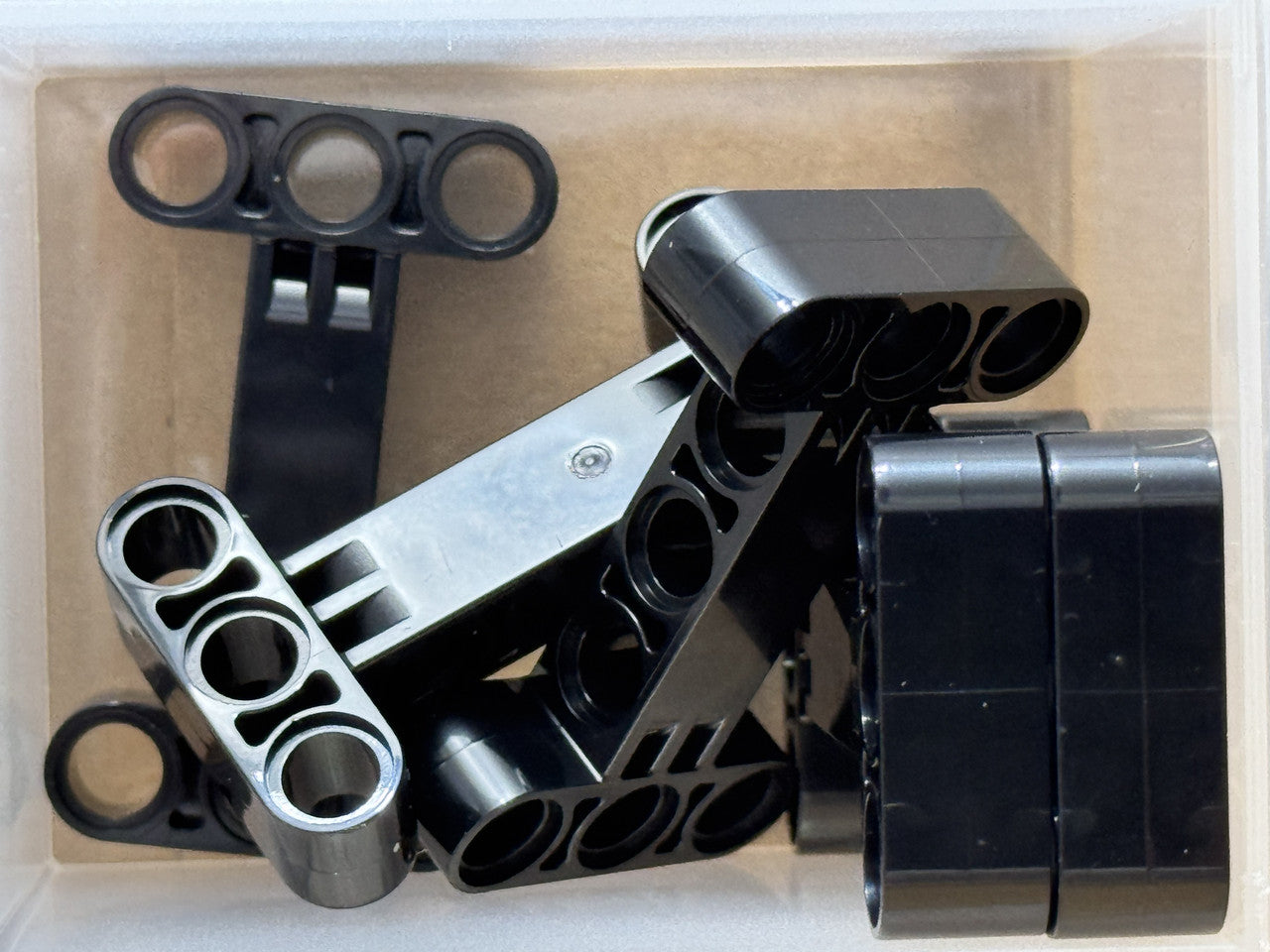 LEGO Parts - Black Technic, Liftarm H-Shape Thick 3 x 5 - No 14720 - QTY 5