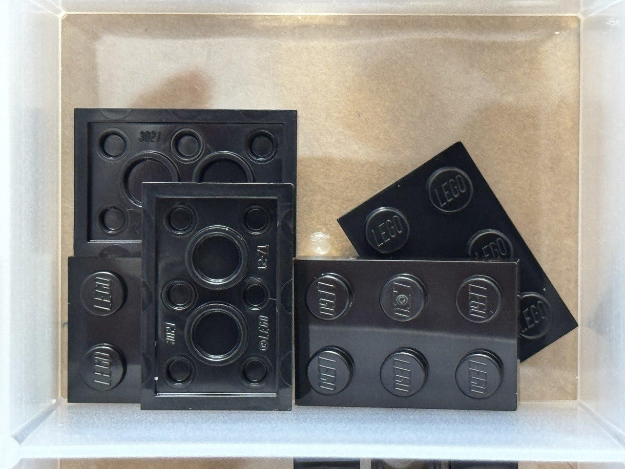 LEGO Parts - Black Plate 2 x 3 - No 3021 - QTY 5