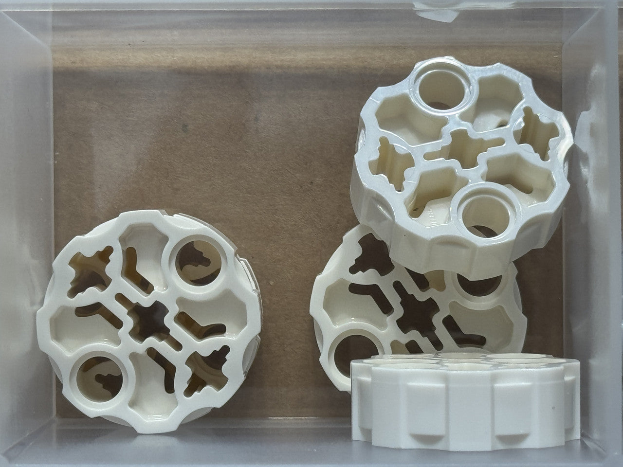 LEGO Parts - White Technic, Axle Block Round 2 Pin Holes - No 98585 - QTY 5