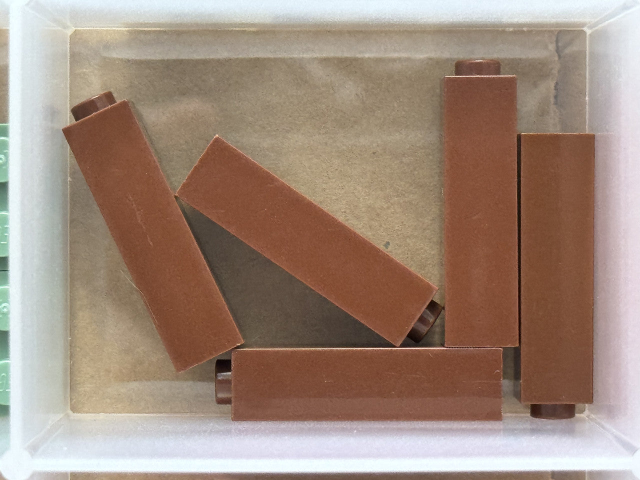 LEGO Parts - Reddish Brown Brick 1 x 1 x 3 - No 14716 - QTY 5