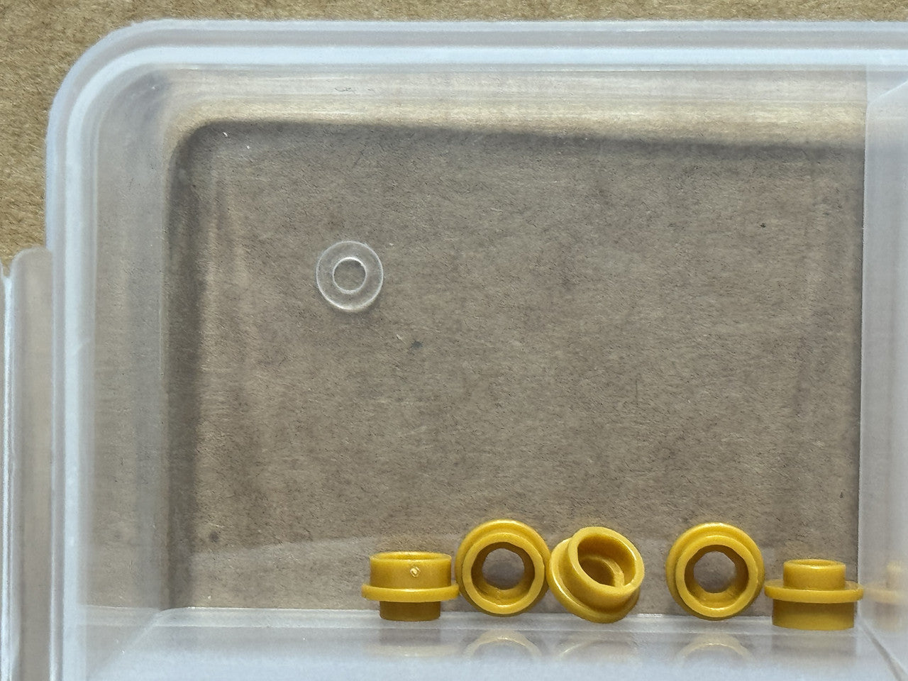 LEGO Parts - Pearl Gold Plate, Round 1 x 1 with Open Stud - No 85861 - QTY 5