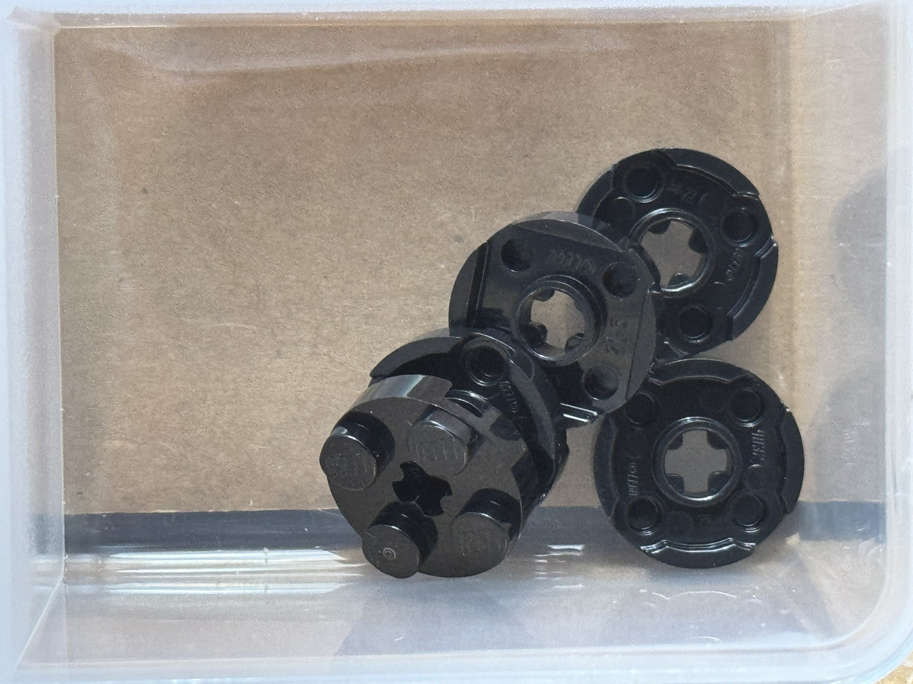 LEGO Parts - Black Plate, Round 2 x 2 with Axle Hole - No 4032 - QTY 5