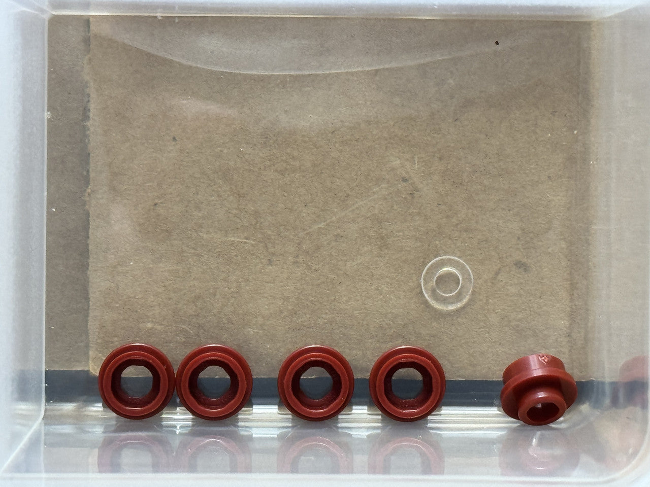 LEGO Parts - Dark Red Plate, Round 1 x 1 with Open Stud - No 85861 - QTY 5