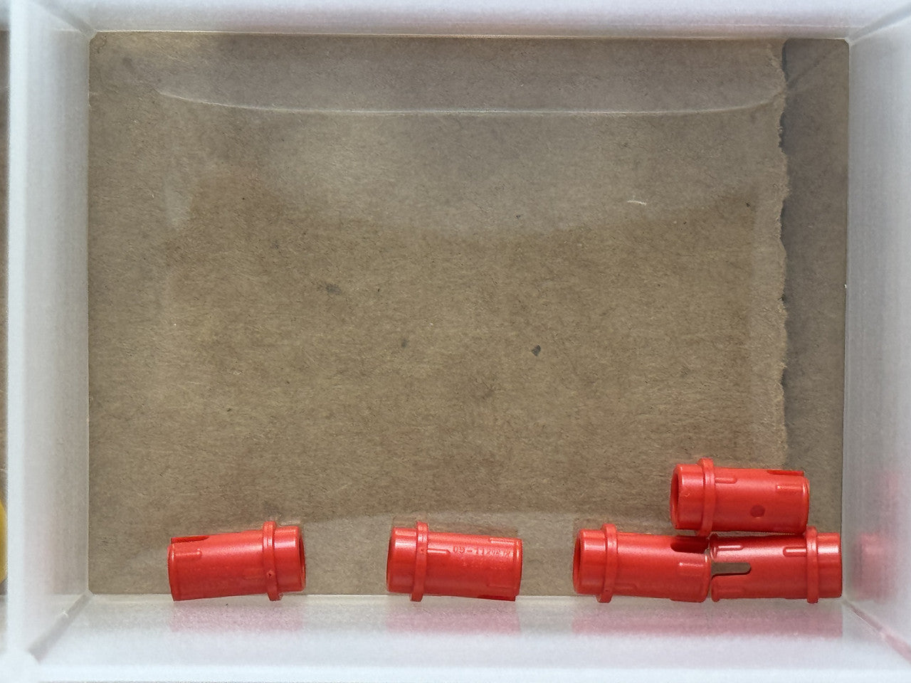 LEGO Parts - Red Technic, Pin 1/2 with Friction Ridges - No 89678 - QTY 5