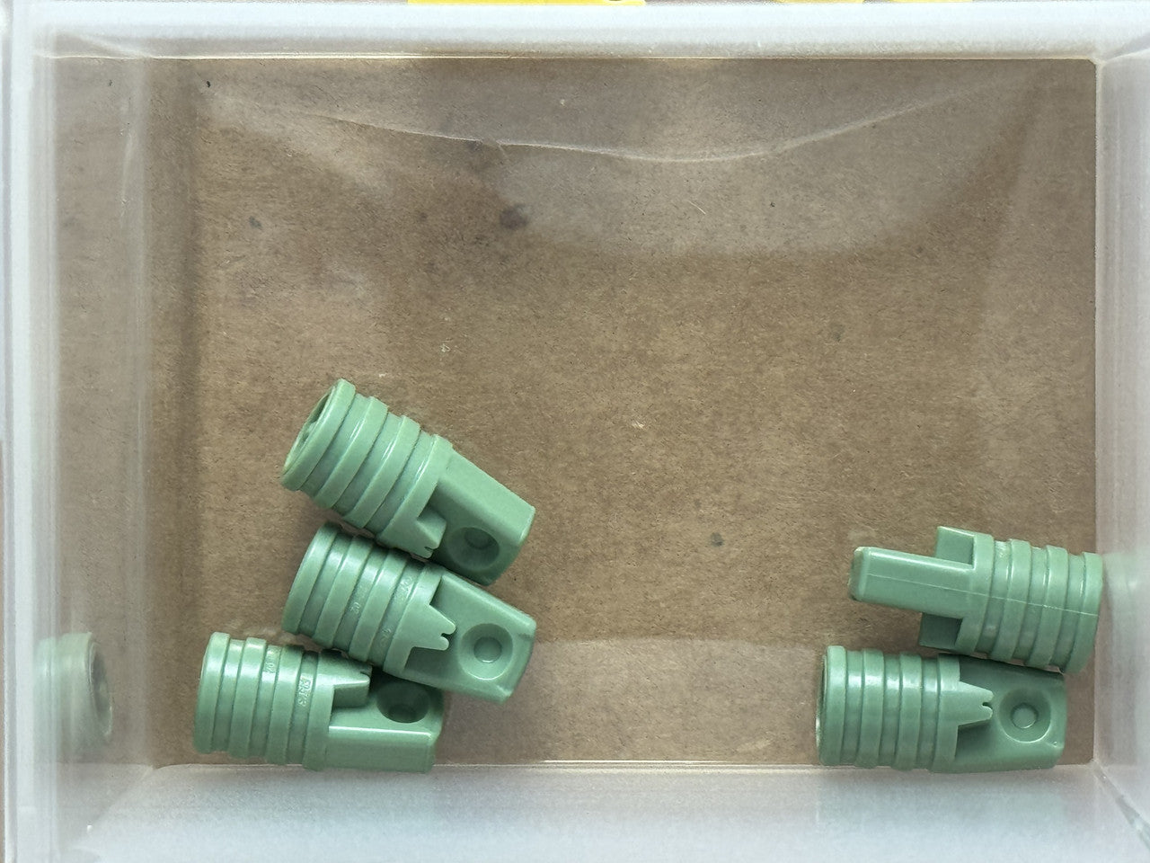 LEGO Parts - Sand Green Hinge Cylinder 1 x 2 Locking 1 Finger - No 53923 - QTY 5