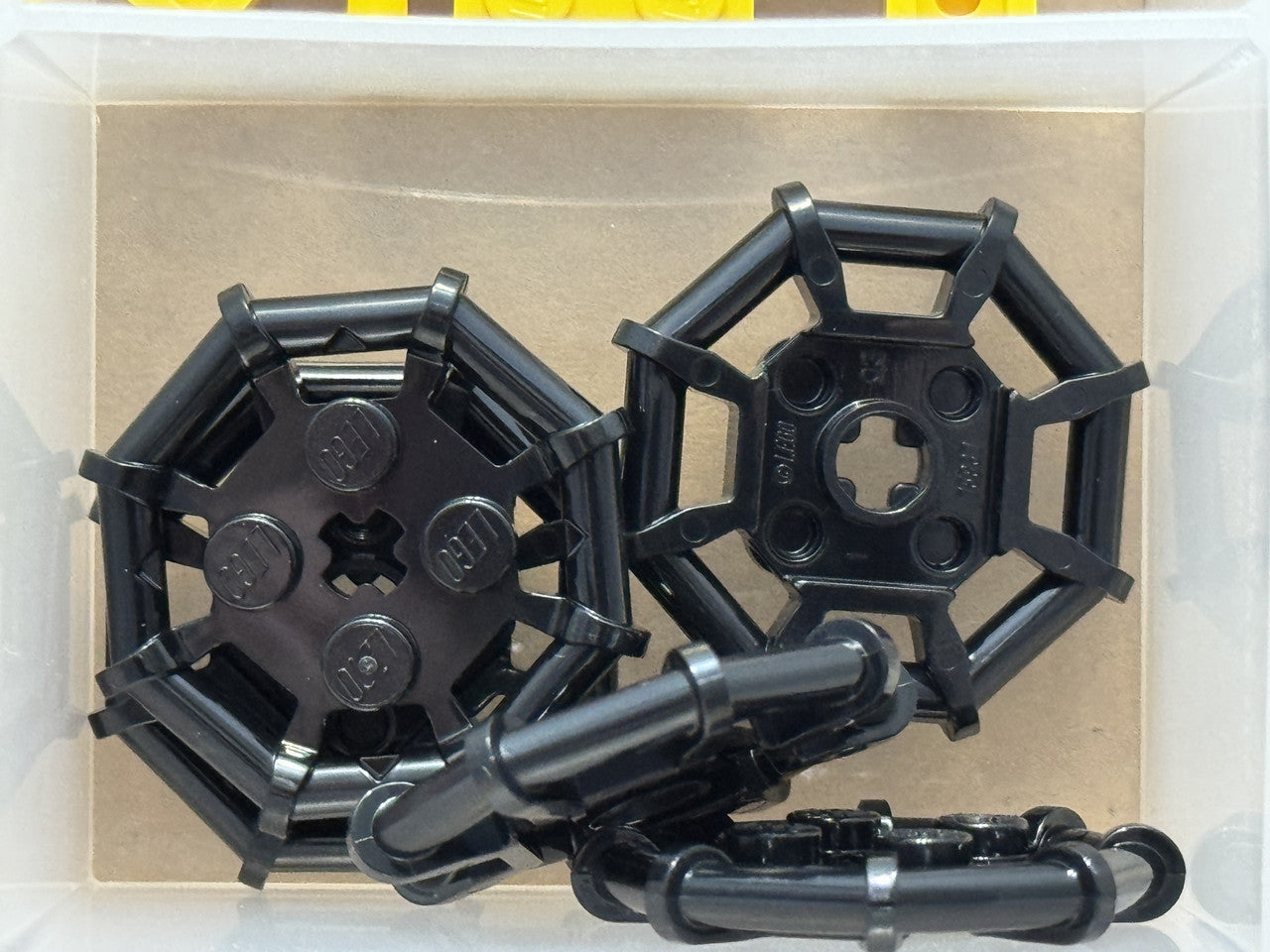 LEGO Parts - Black Plate 2 x 2 with Bar Frame Octagonal - No 75937 - QTY 5