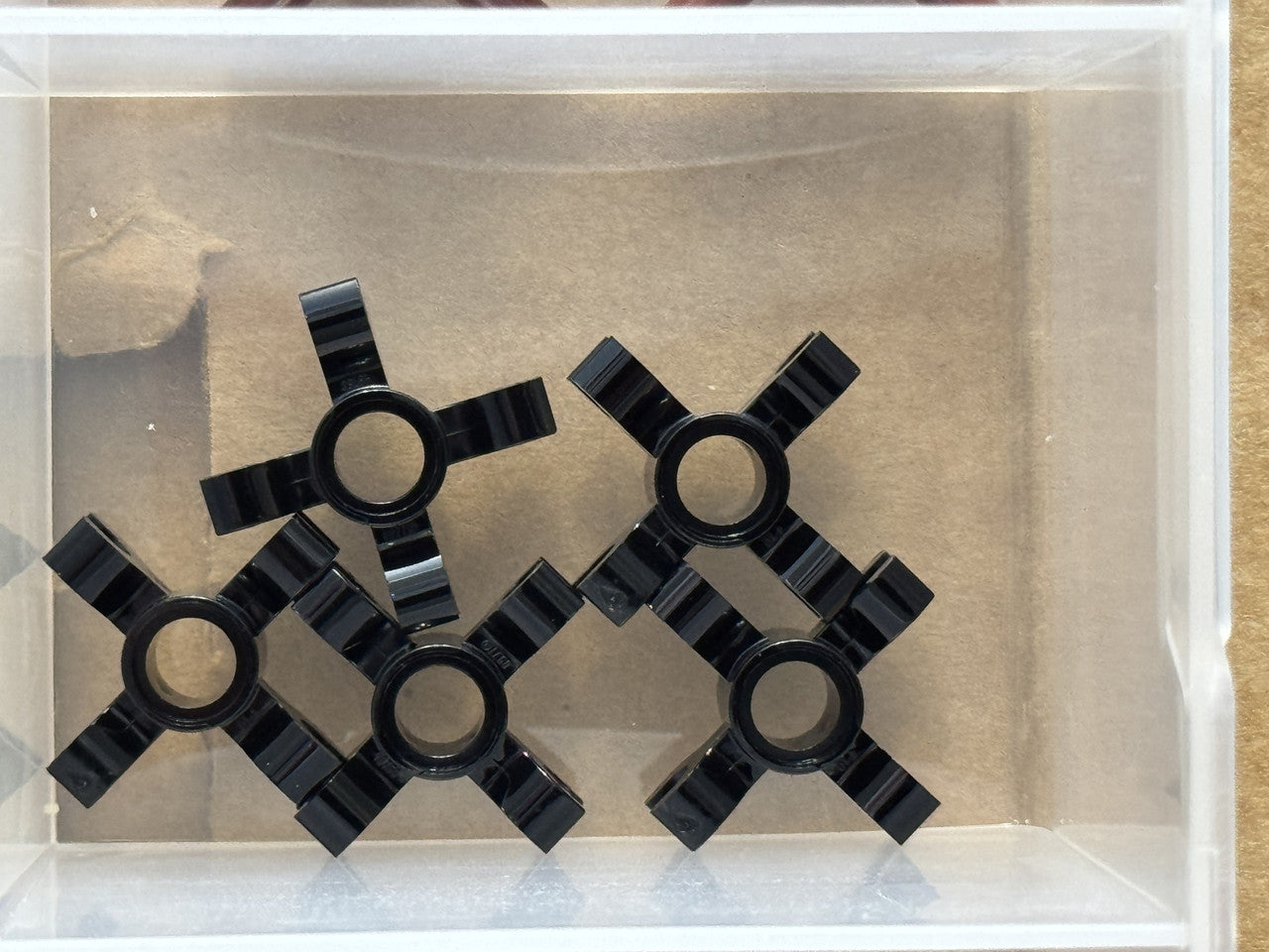 LEGO Parts - Black Technic, Pin Connector Round 4 Clips - No 90202 - QTY 5