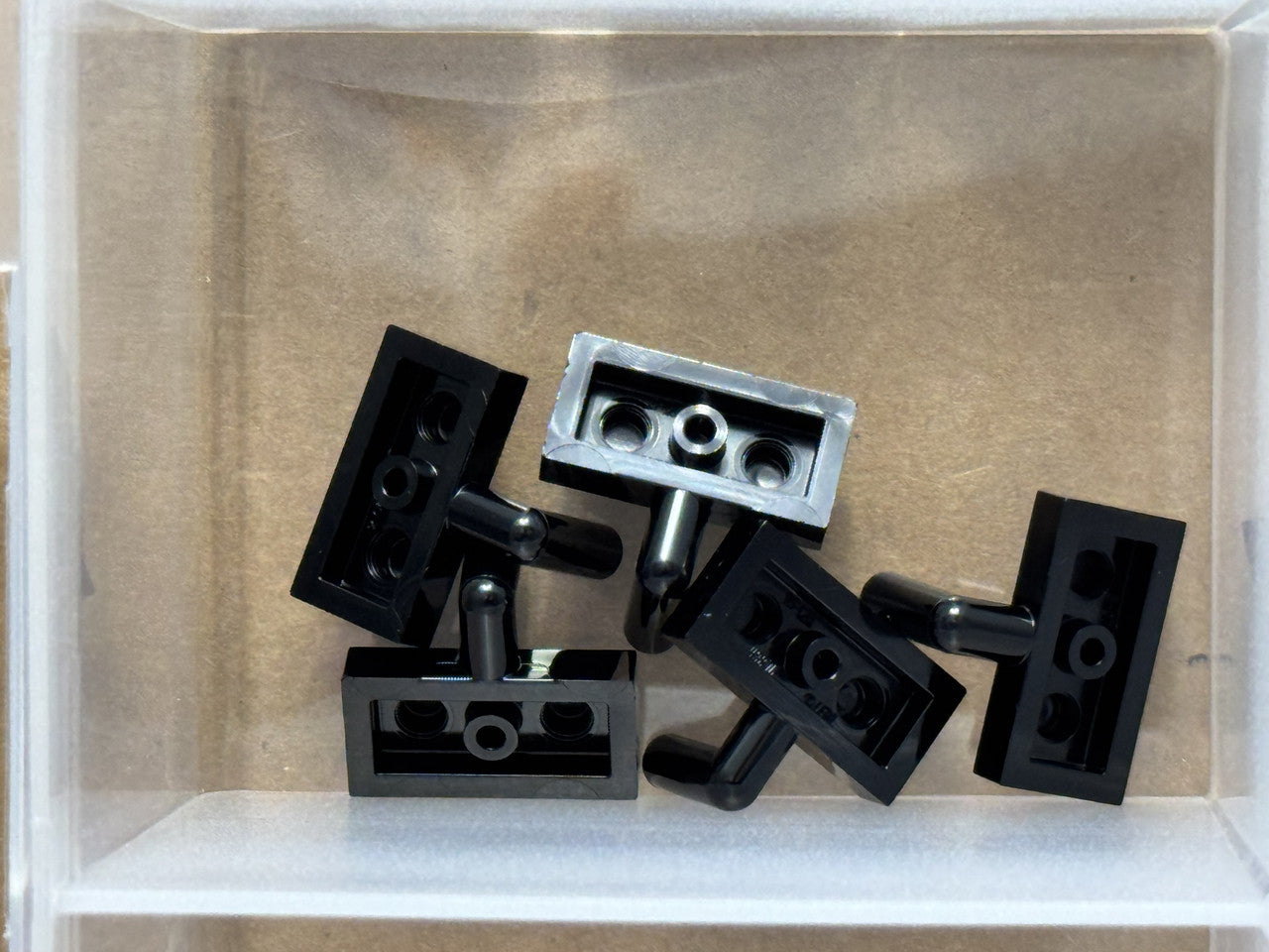 LEGO Parts - Black Plate 1 x 2 with Bar Arm Up - No 4623b - QTY 5