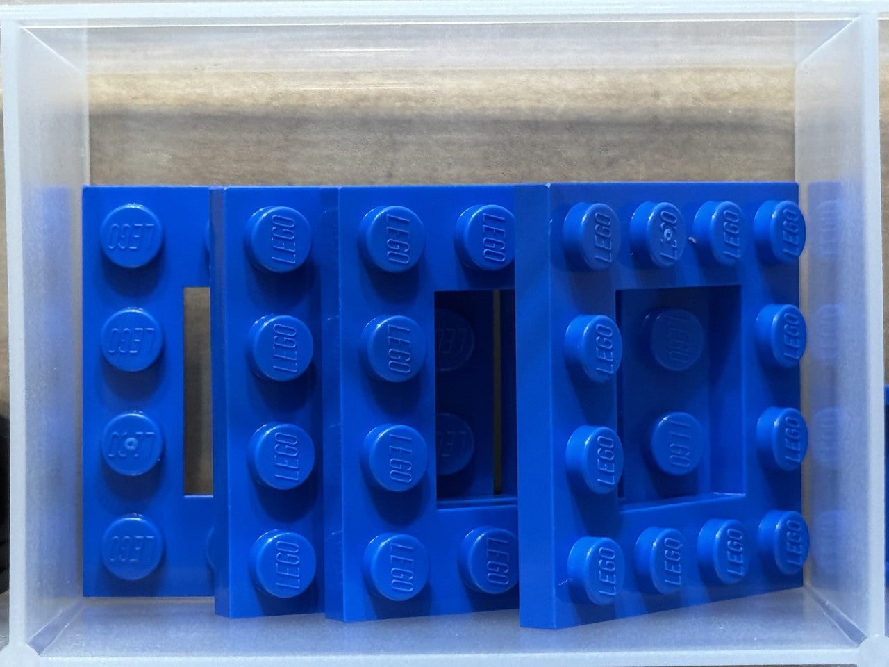 LEGO Parts - Blue Plate 4 x 4 with 2 x 2 Open Center - No 64799 - QTY 5