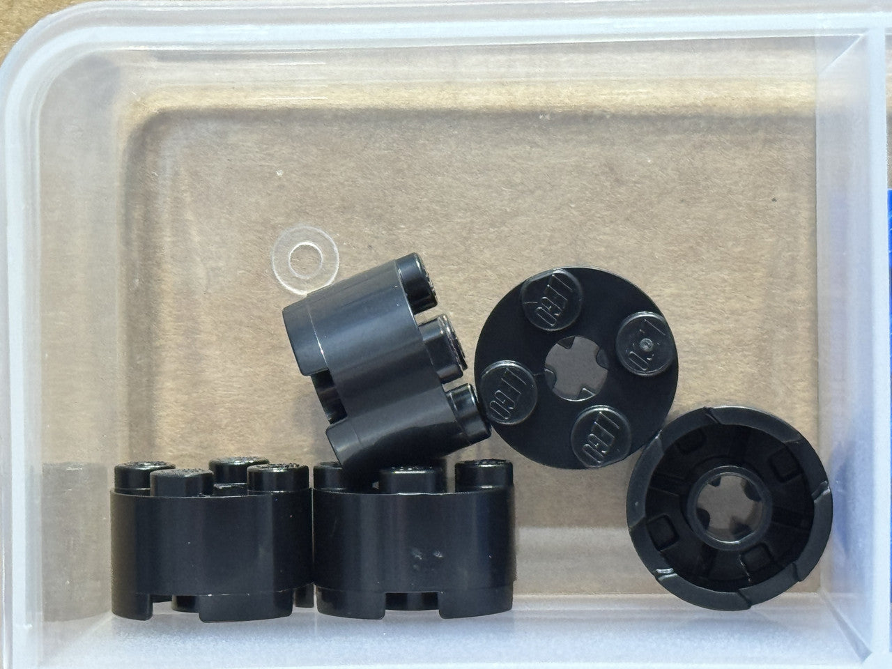 LEGO Parts - Black Brick, Round 2 x 2 with Axle Hole - No 3941 - QTY 5