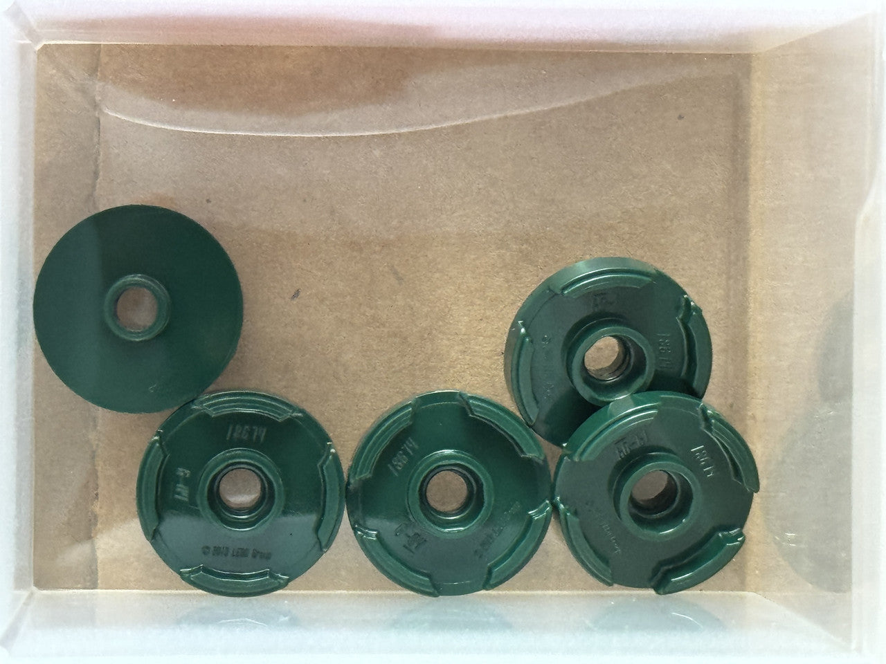 LEGO Parts - Dark Green Tile, Round 2 x 2 with Open Stud - No 18674 - QTY 5