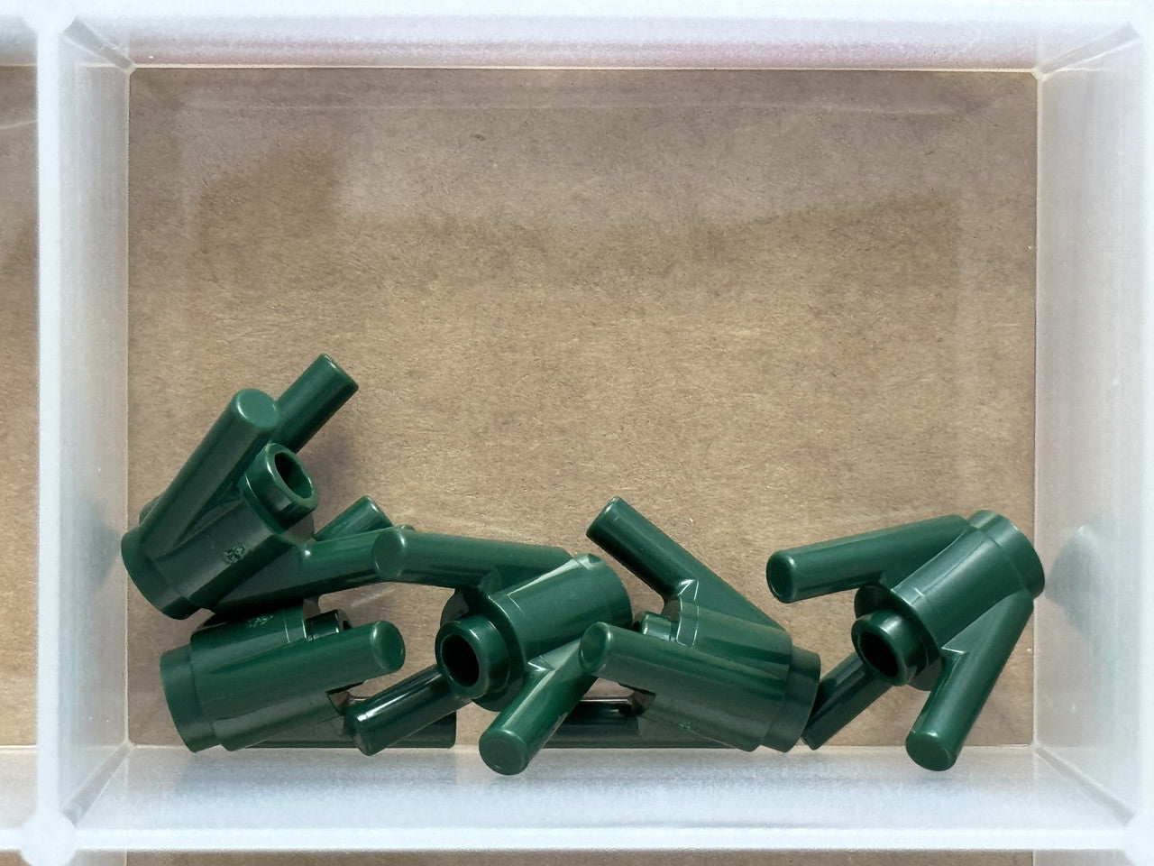 LEGO Parts - Dark Green Brick, Round 1 x 1 3 Diagonal Bars - No 6331 - QTY 5