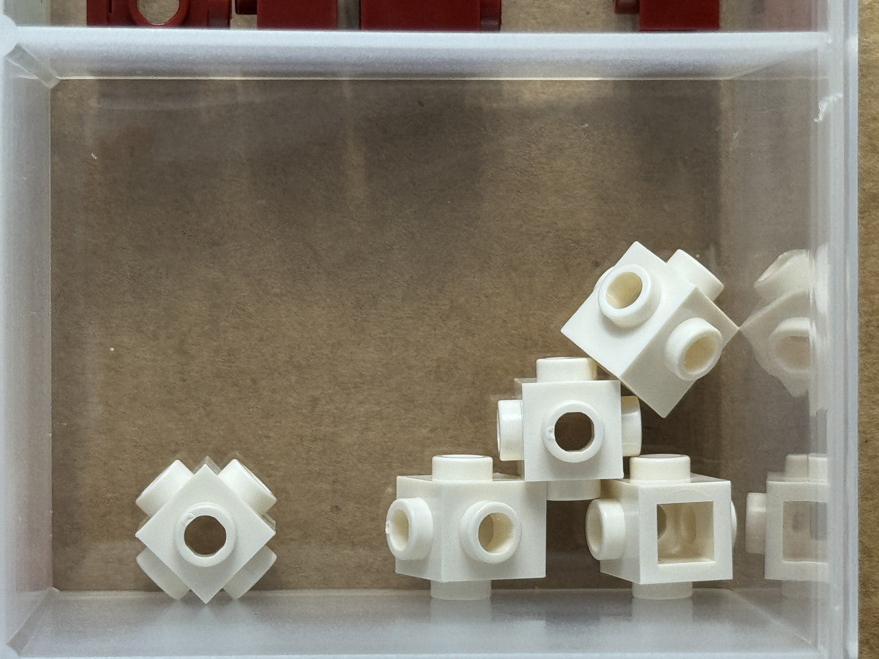 LEGO Parts - White Brick, Modified 1 x 1 with Studs on 4 Sides - No 4733 - QTY 5