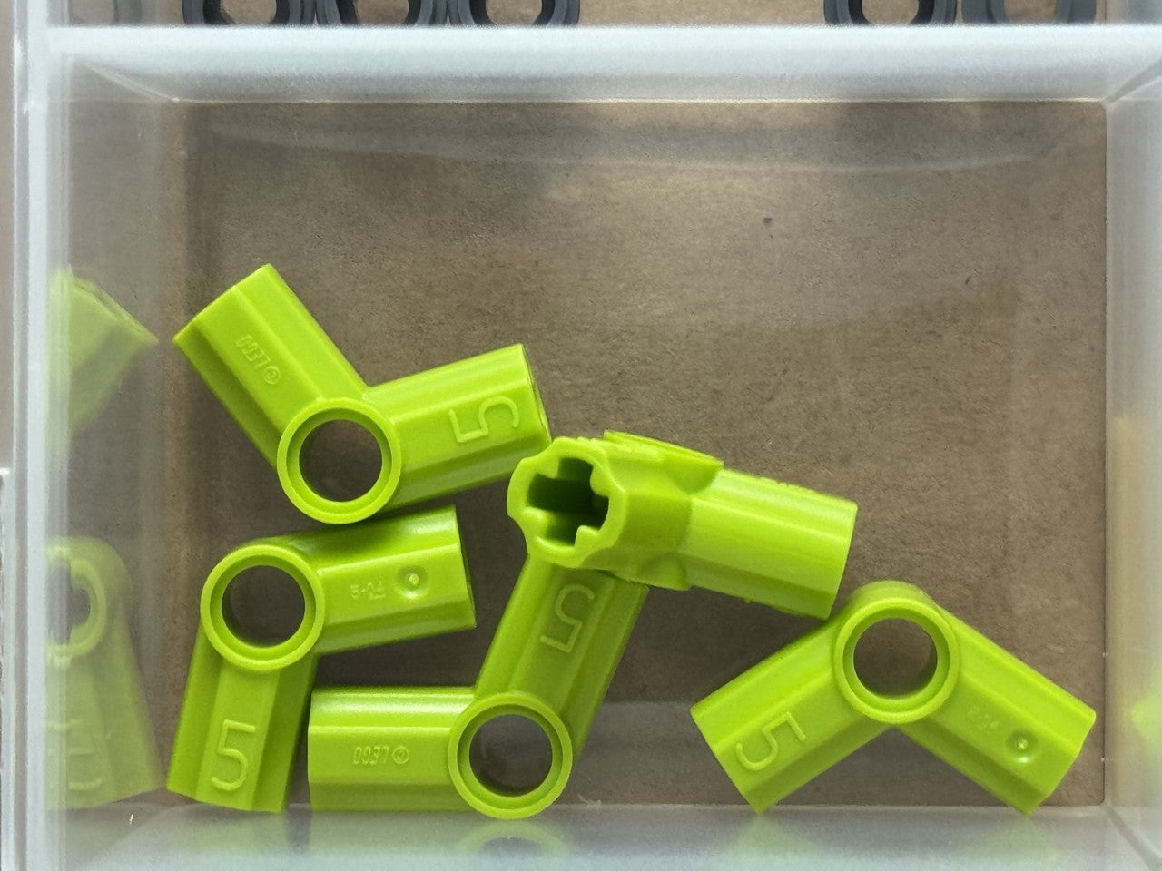 LEGO Parts - Lime Technic, Axle and Pin Connector Angled #5 - No 32015 - QTY 5