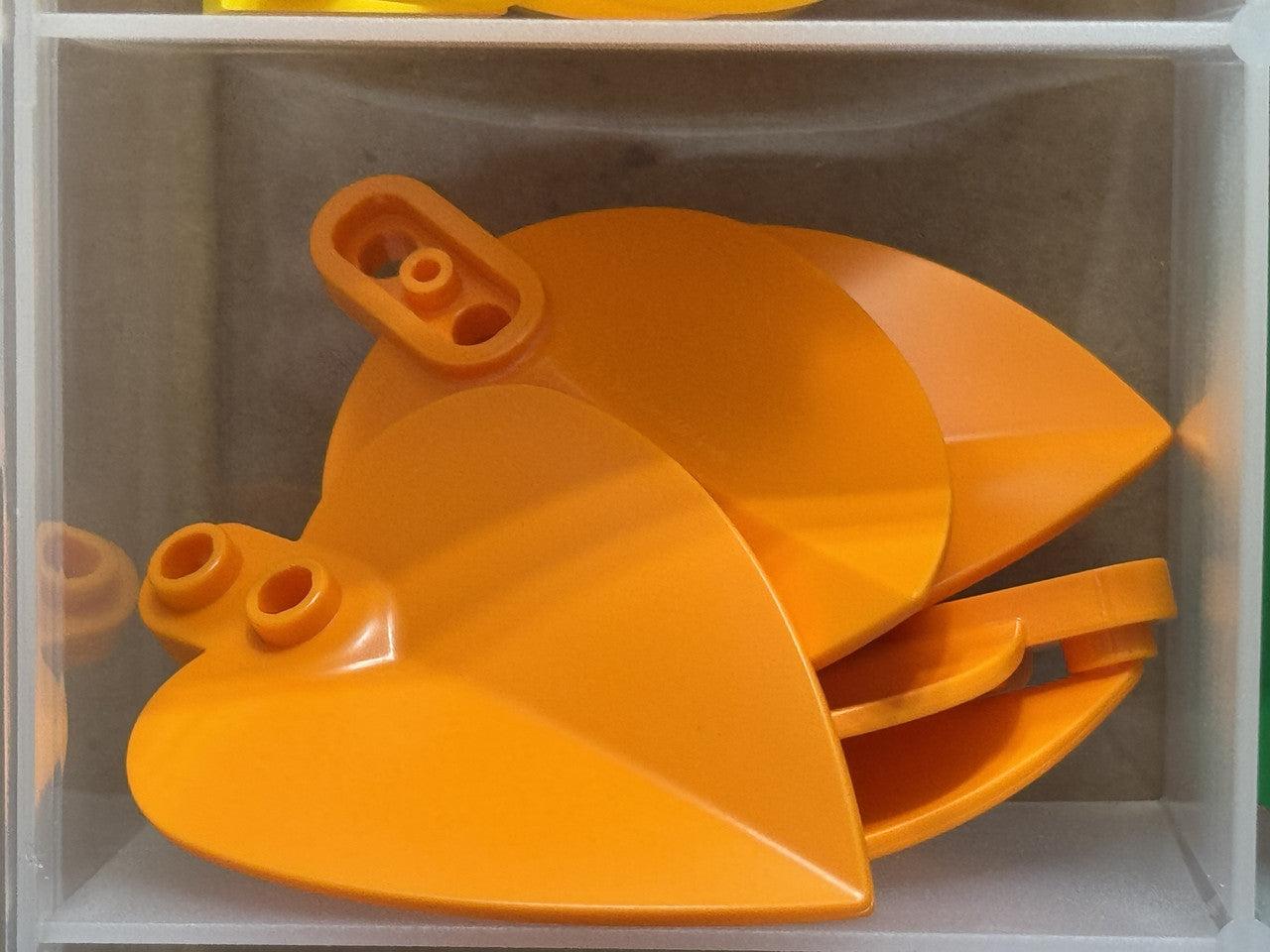 LEGO Parts - Orange Plant Plate, Round 1 x 2 with Pointed Leaf - No 7096 - QTY 5