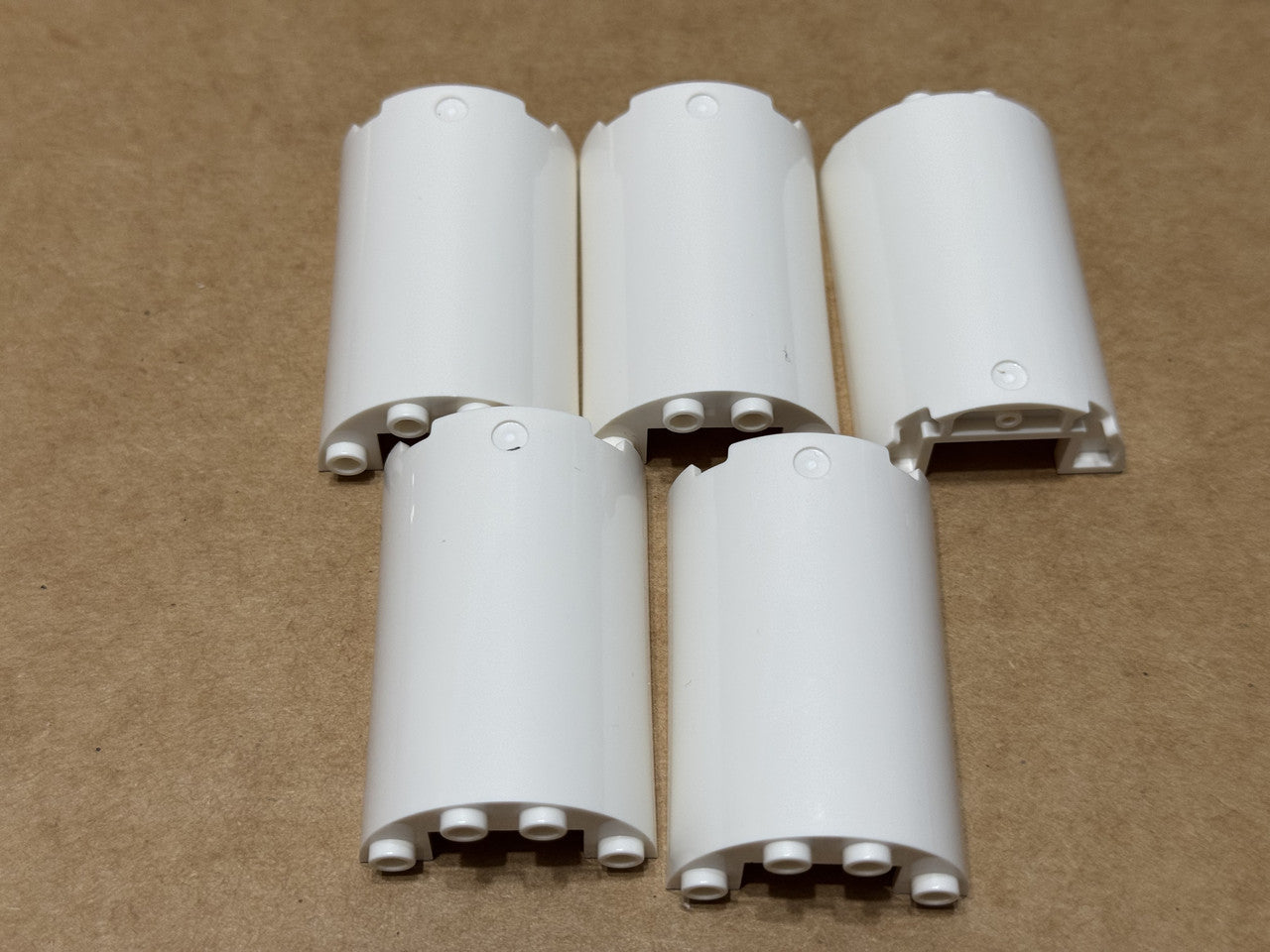 LEGO Parts - White Cylinder Half 2 x 4 x 5 with 1 x 2 Cutout - No 85941 - QTY 5