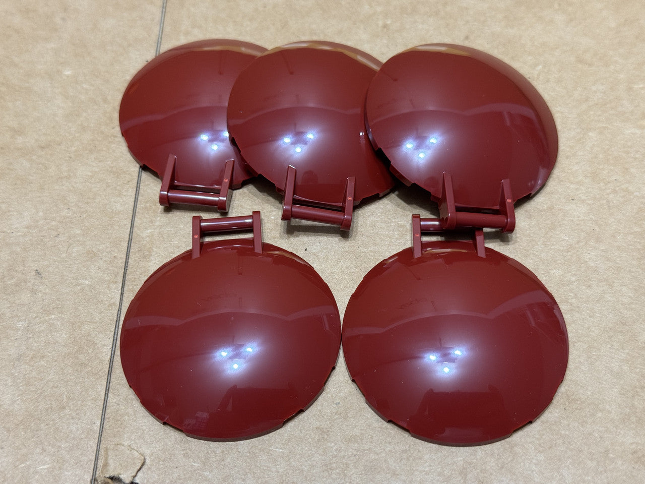 LEGO Parts - Dark Red Dish 6 x 6 Inverted with Bar Handle - No 18675 - QTY 5