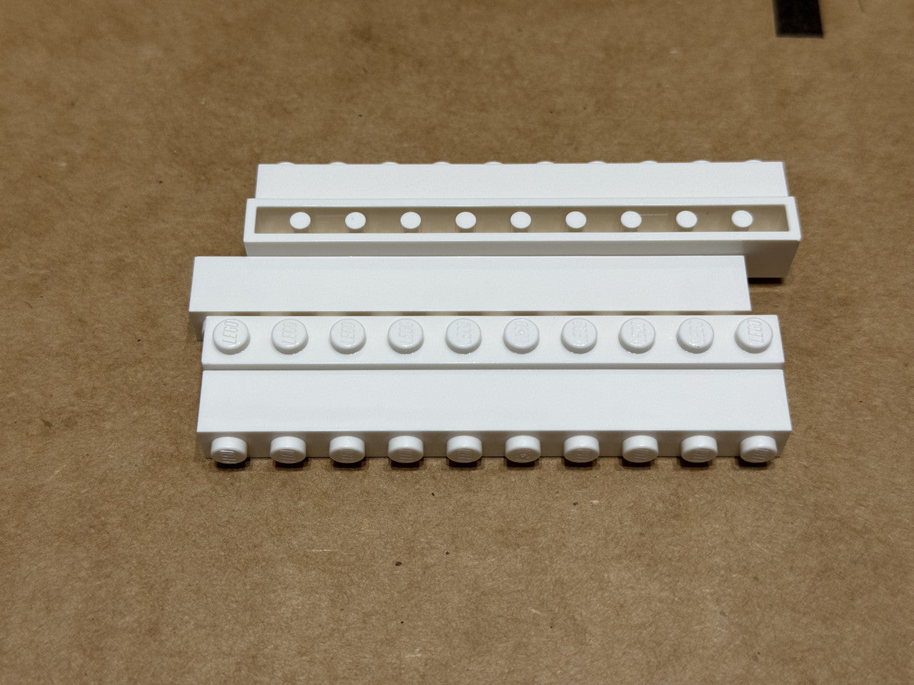 LEGO Parts - White Brick 1 x 10 - No 6111 - QTY 5