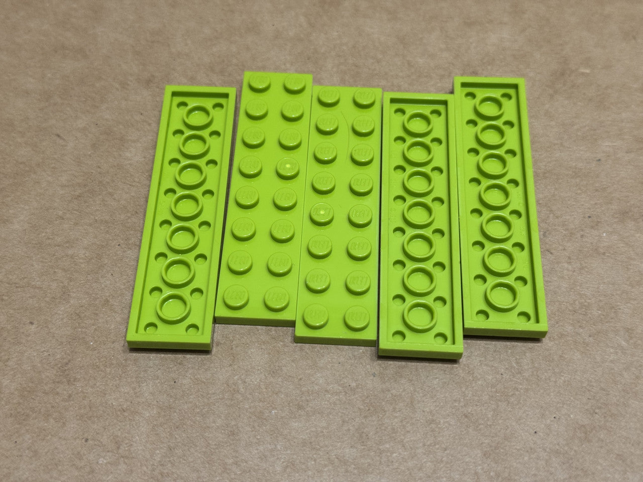 LEGO Parts - Lime Plate 2 x 8 - No 3034 - QTY 5