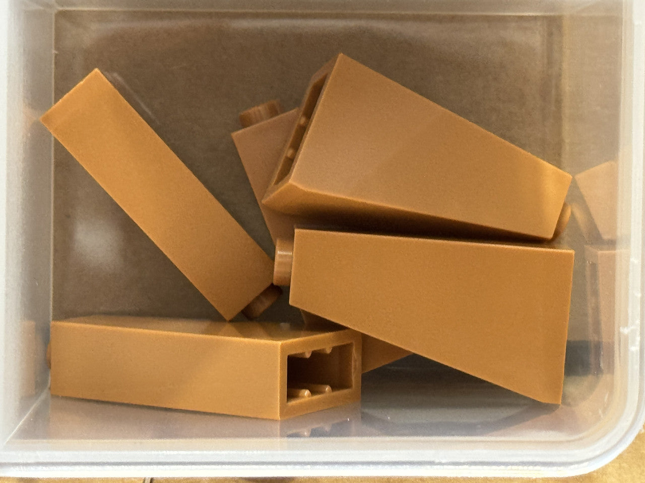 LEGO Parts - Medium Nougat Slope 75 2 x 1 x 3 - Hollow Stud - No 4460b - QTY 5