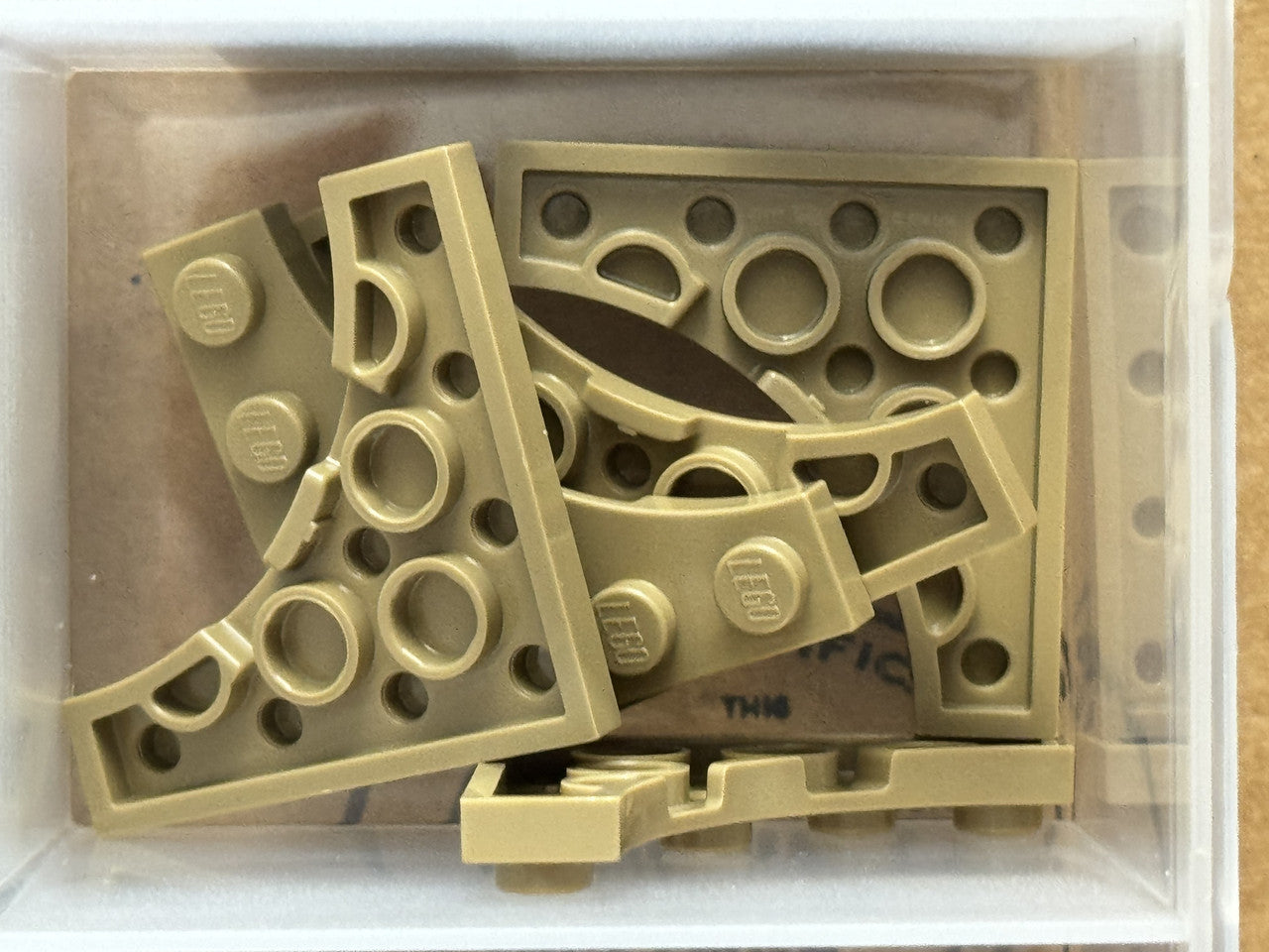 LEGO Parts - Dark Tan Plate 4 x 4 with 3 x 3 Curved Cutout - No 35044 - QTY 5
