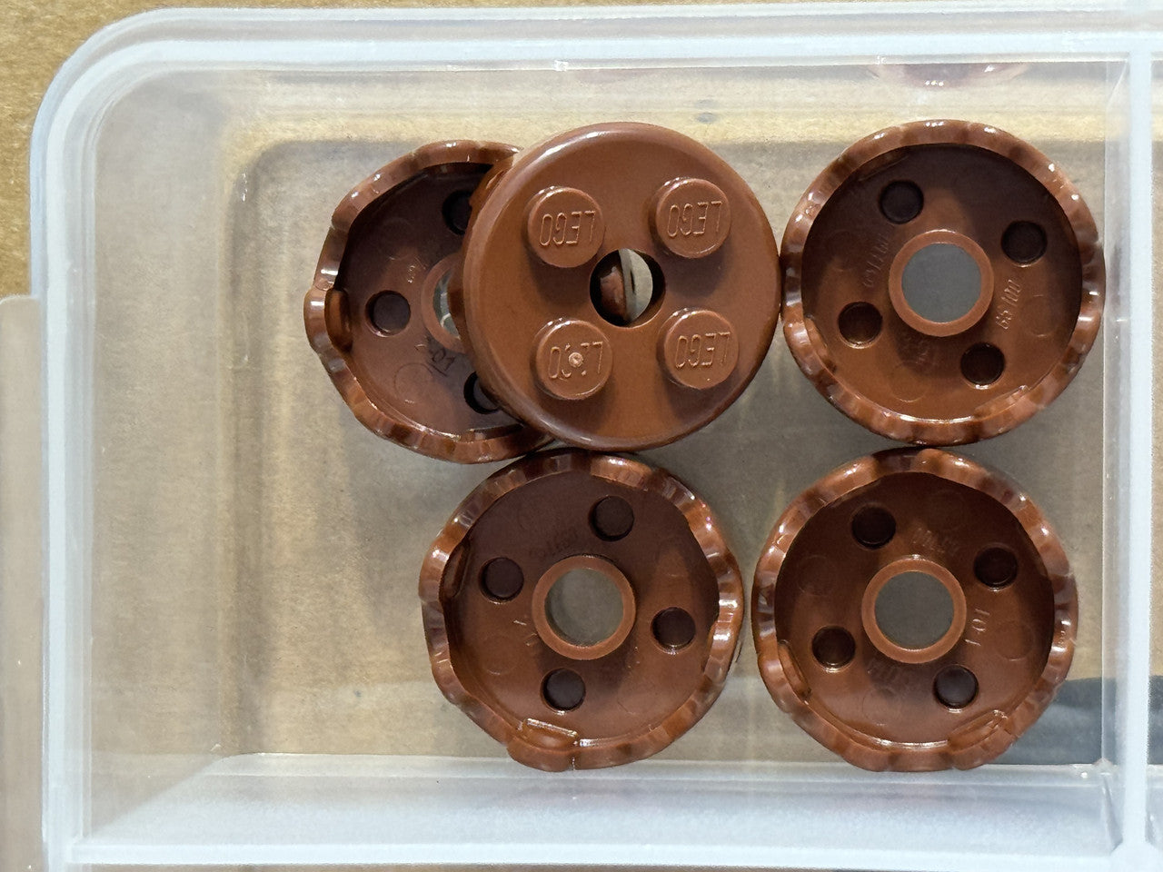LEGO Parts - Reddish Brown Frosting 2 x 2 Cake 4 Pin Holes - No 65700 - QTY 5