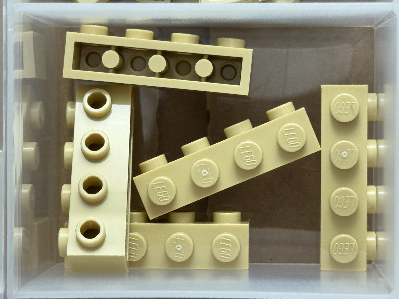 LEGO Parts - Tan Brick, Modified 1 x 4 with Studs on Side - No 30414 - QTY 5