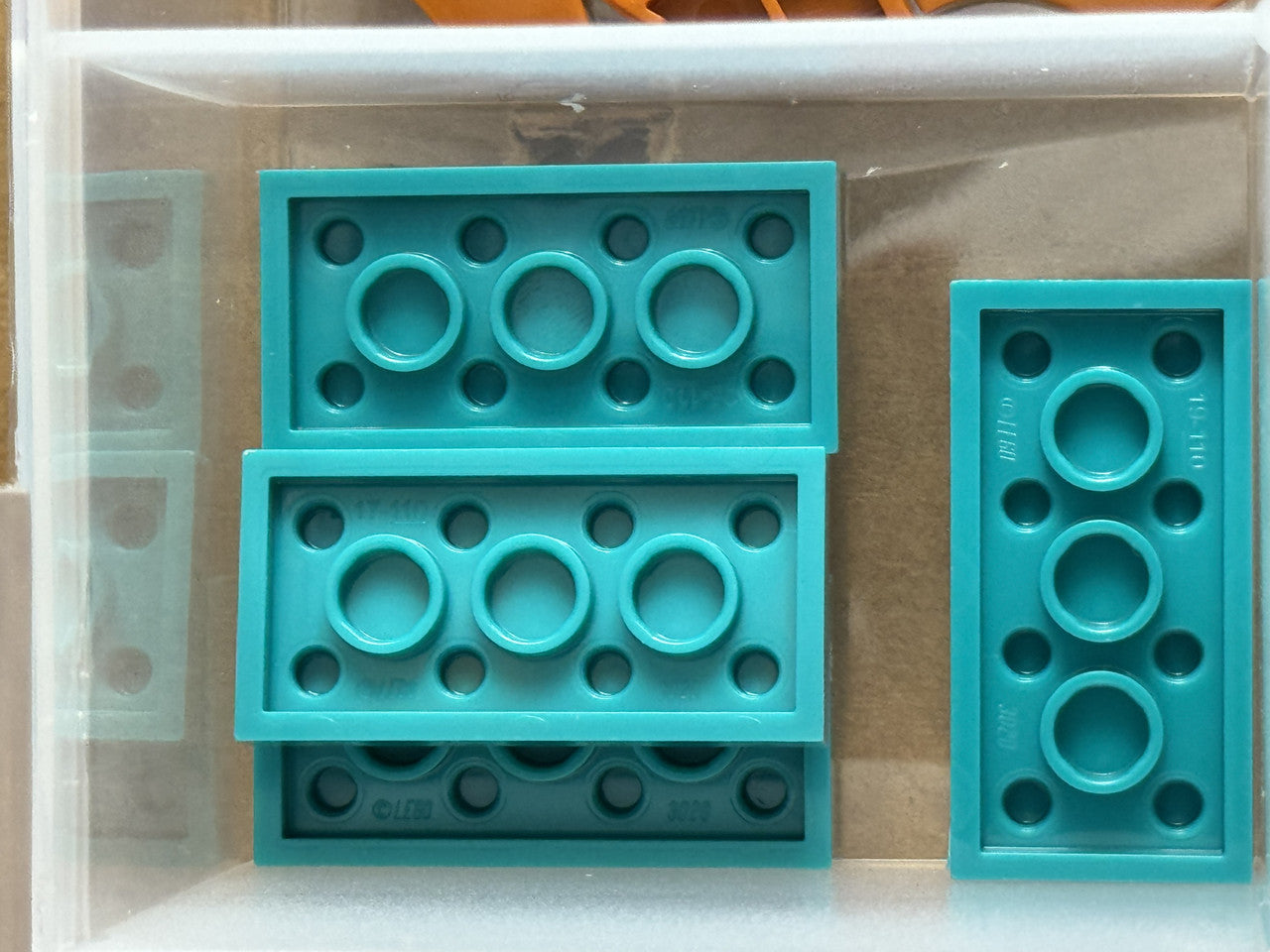 LEGO Parts - Dark Turquoise Plate 2 x 4 - No 3020 - QTY 5