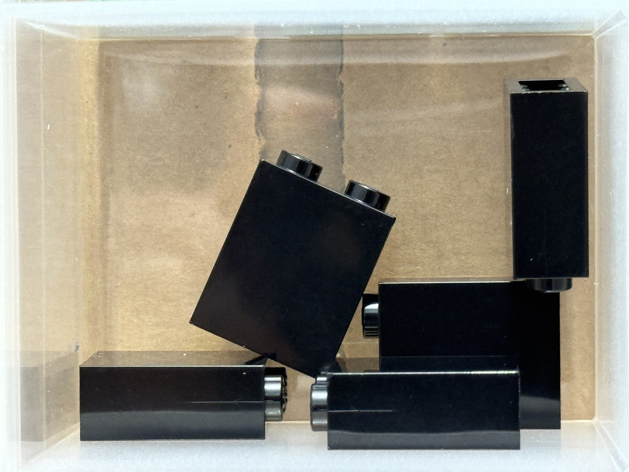 LEGO Parts - Black Brick 1 x 2 x 2 with Inside Stud Holder - No 3245c - QTY 5