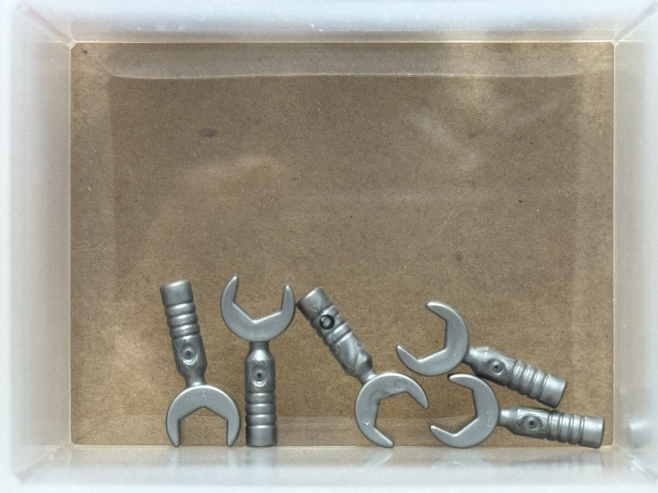 LEGO Parts - Flat Silver Minifigure Open End Wrench - No 11402g - QTY 5
