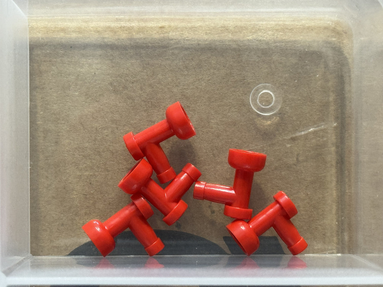 LEGO Parts - Red Tap 1 x 1 without Hole in Nozzle End - No 4599b - QTY 5