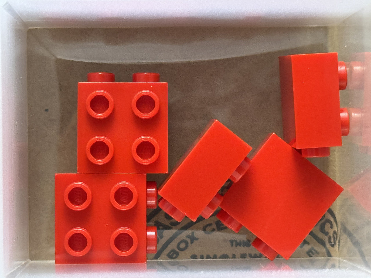 LEGO Parts - Red Brick 1 x 2 x 1 2/3 with Studs on Side - No 22885 - QTY 5